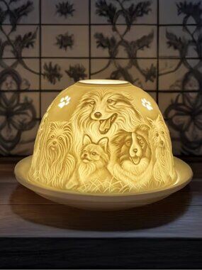 Dogs and Puppies Fairy Lamp Lithophane